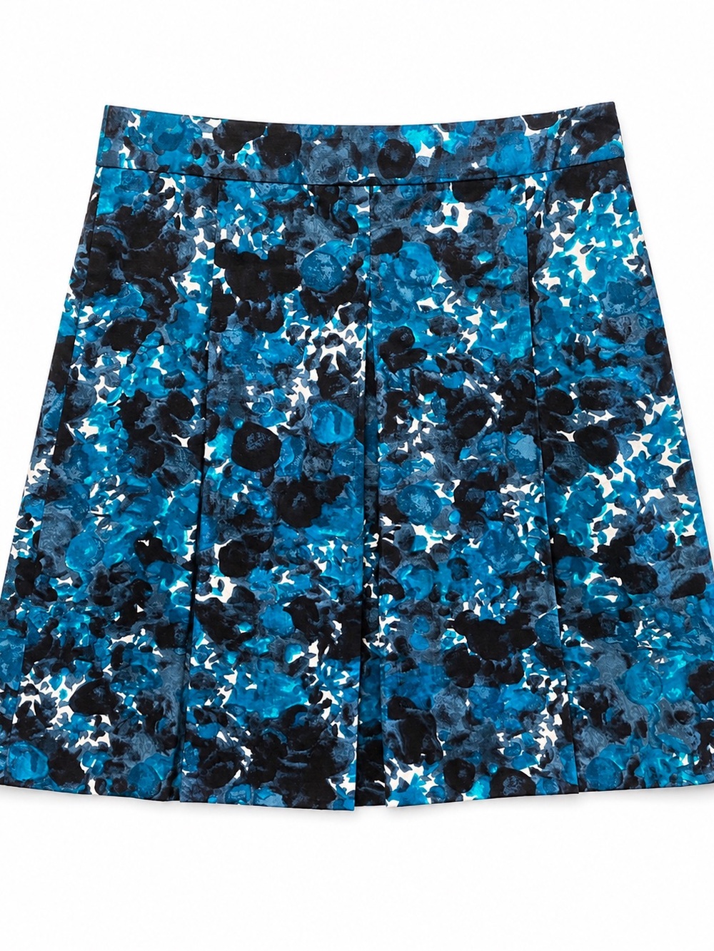 J. Crew Blue Floral A-Line Skirt in Teal and Navy